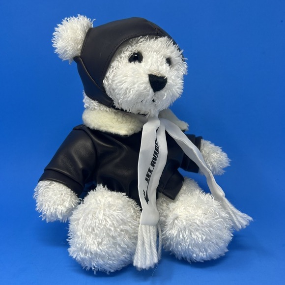 Steven Smith Jet Aviation Bear in Faux Leather Flight Suit 10" Plush Stuffed Toy - Picture 4 of 16